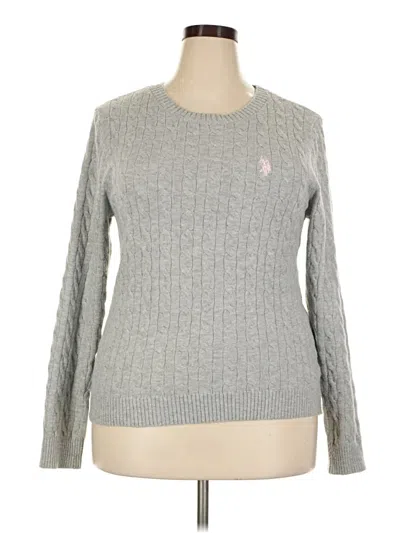 Pre-owned U.s. Polo Assn Pullover Sweater In Gray