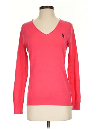 Pre-owned U.s. Polo Assn Pullover Sweater In Red