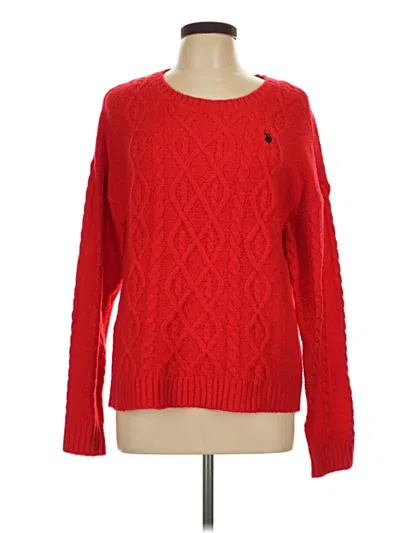 Pre-owned U.s. Polo Assn Pullover Sweater In Red
