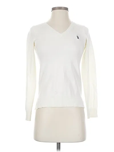 Pre-owned U.s. Polo Assn Pullover Sweater In White