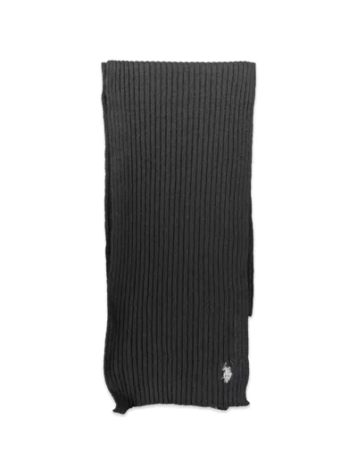 U.s. Polo Assn Ribbed-knit Scarf In Gray