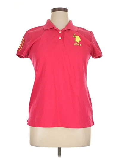 Pre-owned U.s. Polo Assn Short Sleeve Polo In Pink