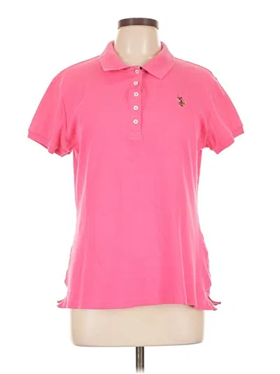 Pre-owned U.s. Polo Assn Short Sleeve Polo In Pink