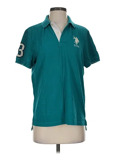 Pre-owned U.s. Polo Assn Short Sleeve Polo In Teal