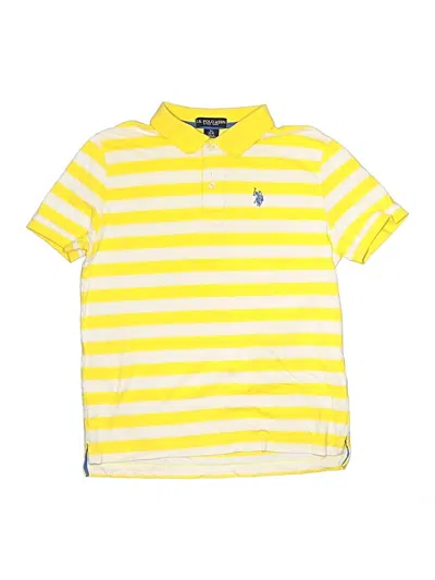Pre-owned U.s. Polo Assn Kids' Short Sleeve Polo In Yellow