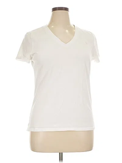 Pre-owned U.s. Polo Assn Short Sleeve Top Ivory V-neck Tops