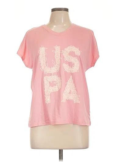Pre-owned U.s. Polo Assn Short Sleeve T-shirt In Pink