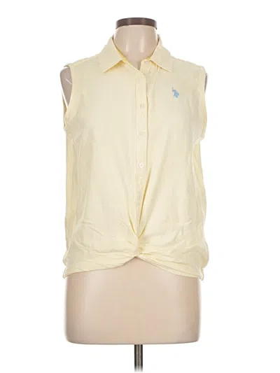 Pre-owned U.s. Polo Assn Sleeveless Button Down Shirt In Yellow