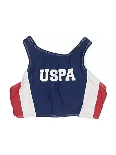 Pre-owned U.s. Polo Assn Swimsuit Top Blue Swimwear