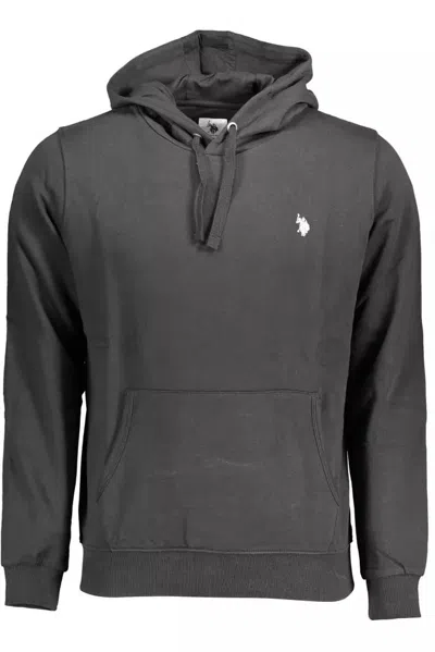 U.s. Polo Assn U. S. Polo Assn. Chic Cotton Hoodie With Embroide Men's Logo In Black
