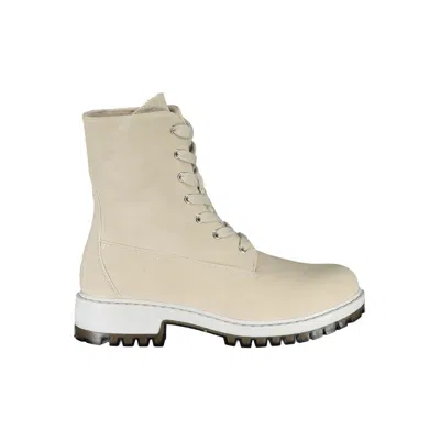 U.s. Polo Assn U. S. Polo Assn. Chic Fleece-lined Lace-up Ankle Women's Boots In Beige