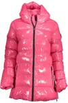 U.s. Polo Assn Chic Pink Hooded Jacket With Side Slits In Pink