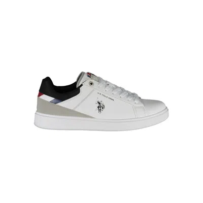 U.s. Polo Assn Classic White Lace-up Sneakers With Logo Detail