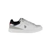 U.s. Polo Assn Classic White Lace-up Sneakers With Logo Detail In White