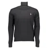 U.s. Polo Assn Black Cotton Sweater In Black