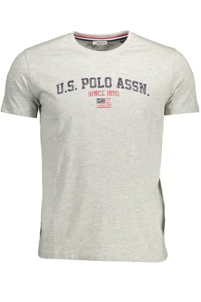 U.s. Polo Assn Elegant Gray Crew Neck Cotton Tee In Grey