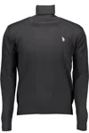 U.s. Polo Assn Black Cotton Sweater In Black