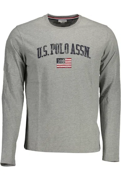 U.s. Polo Assn U. S. Polo Assn. Elegant Printed Long Sleeve Men's Tee In Grey