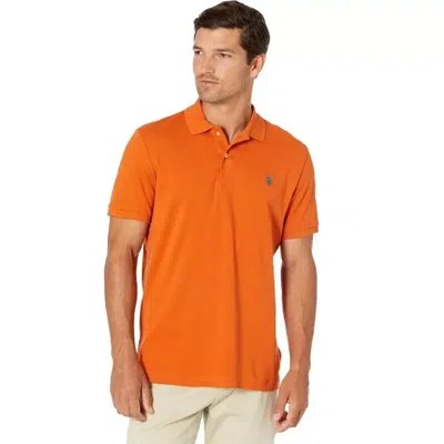 U.s. Polo Assn U. S. Polo Assn Polo Shirt Men's Orange Cotton Short Sleeve Pullover Kfc424 In Multi