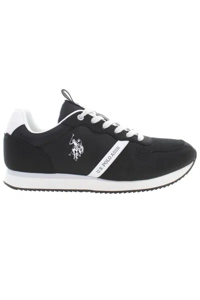 U.s. Polo Assn Sleek Black Sneakers With Contrast Accents
