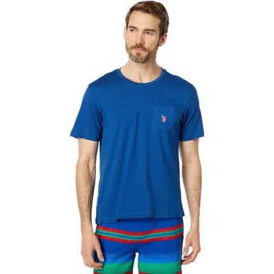 U.s. Polo Assn U. S. Polo Assn. T-shirt Men Blue 100% Cotton Crew Neck Short Sleeve Jdm850