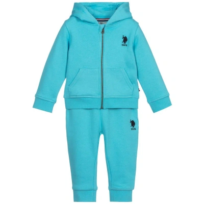 U.s. Polo Assn Babies' U. S. Polo Assn. Boys Blue Cotton Logo Tracksuit