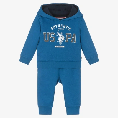 U.s. Polo Assn Babies' U. S. Polo Assn. Boys Royal Blue Cotton Logo Tracksuit