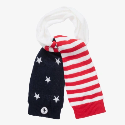U.s. Polo Assn Kids' U. S. Polo Assn. Girls White American Flag Knit Scarf (160cm) In Multi