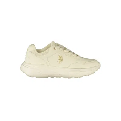 U.s. Polo Assn White Polyester Athletic Sneakers In Neutral