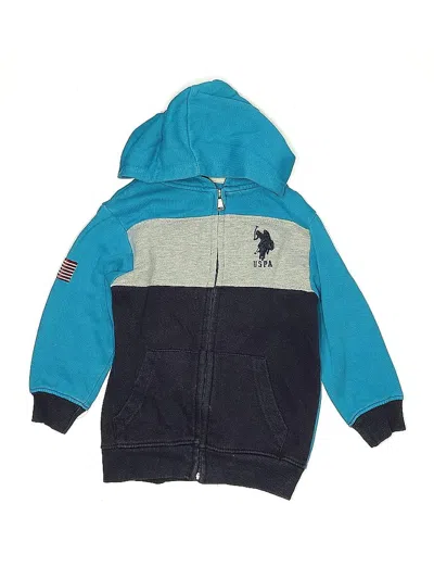 Pre-owned U.s. Polo Assn Kids' Zip Up Hoodie In Blue