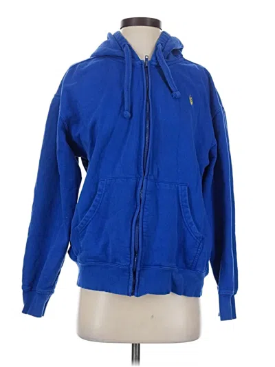 Pre-owned U.s. Polo Assn Zip Up Hoodie In Blue