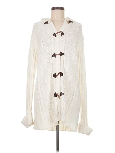 Pre-owned Us Three Cardigan Sweater In White
