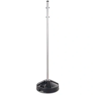 Us Weight 5' Sign Post And 50 Lb. Base Kit In Black,silver