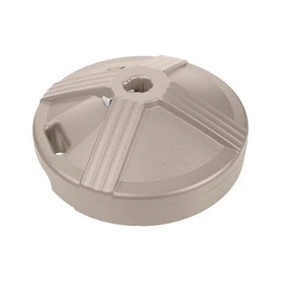 Us Weight 50 Lbs. Prefilled Concrete Round Outdoor Patio Umbrella Base In Beige
