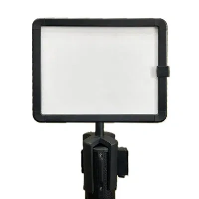 Us Weight Plastic Stanchion Horizontal/vertical Sign Holder With Plexiglass Covers In Black