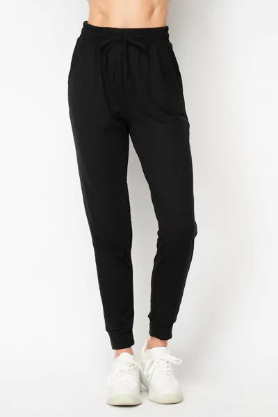 Usa Fashion Buttery Smooth Joggers In Black