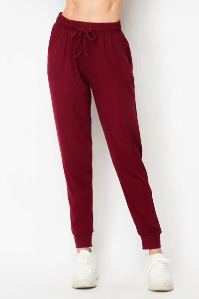 Usa Fashion Buttery Smooth Joggers In Burgundy