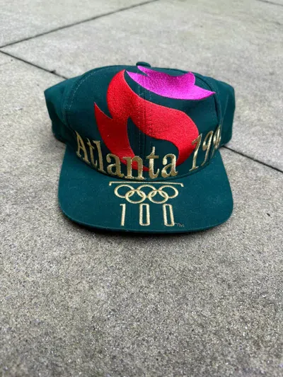 Pre-owned Usa Olympics X Vintage Vtg Atlanta 1996 Olympics Big Logo Snapback In Green