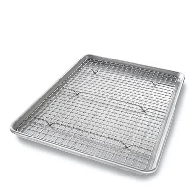 Usa Pan Half Sheet Baking Pan And Rack Set In Metallic