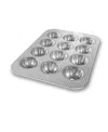 Usa Pan Mini Fluted Cupcake Pan, 12 Well In Silver,gray
