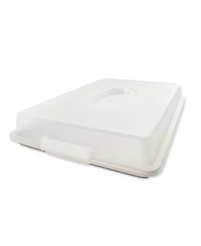 Usa Pan Non-stick Aluminum 18" X 13" Half Sheet Pan And Lid Set In Silver,gray