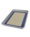 Usa Pan Non-stick Aluminum 2 Piece Jelly Roll Pan And Baking Mat Set In Silver,gray