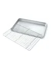 Usa Pan Non-stick Aluminum 2 Piece Quarter Sheet Pan And Baking Rack Set In No Color