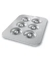 Usa Pan Non-stick Aluminum 6-well 15" X 11" Donut Pan In Silver,gray