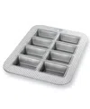 Usa Pan Non-stick Aluminum 8-well 15" X 11" Mini Loaf Pan In Silver,gray