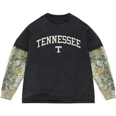 Uscape Apparel Black/camo Tennessee Volunteers Back Bay Twofer Heavyweight Long Sleeve T-shirt