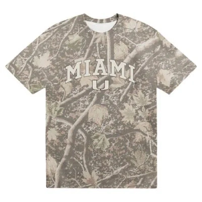 Uscape Apparel Camo Miami Hurricanes Back Bay Heavyweight T-shirt In Gray