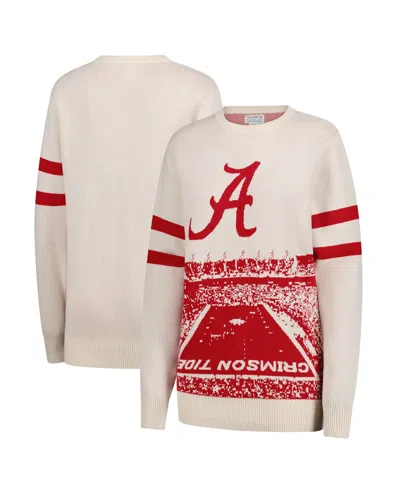 Uscape Apparel Men's And Women's Cream Alabama Crimson Tide Renew Knit Stadium Sweater In White