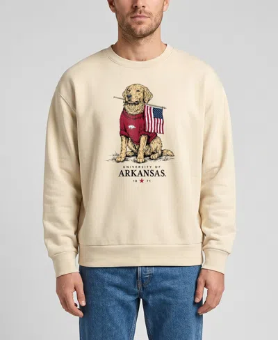 Uscape Apparel Men's And Women's Cream Arkansas Razorbacks Americana Good Boy Ribbed Premium Sweatshirt In Neutral