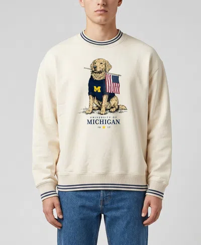 Uscape Apparel Men's And Women's Cream Michigan Wolverines Americana Good Boy Ribbed Premium Sweatshirt In Neutral
